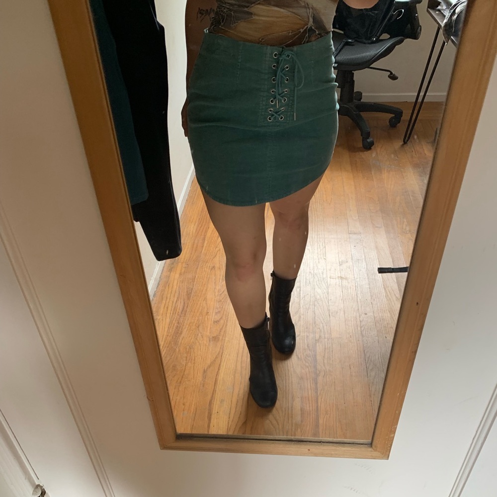 Faux corduroy mini skirt